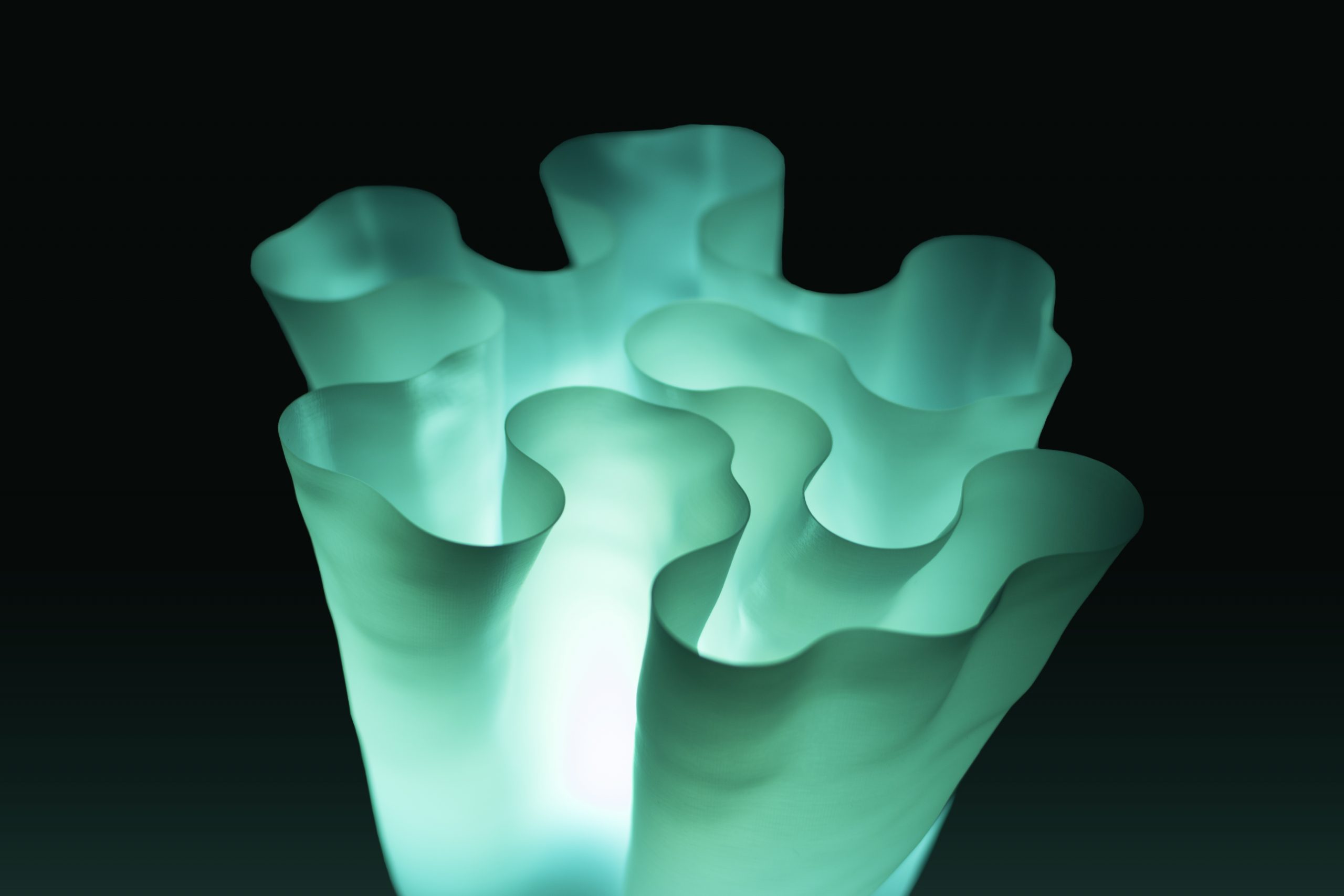 3D printed lamp from the Ward collection by Khawarizm Design Studio. Photo via Khawarizm Design Studio.