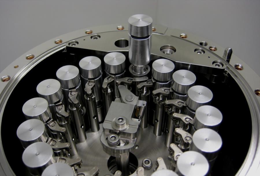 The sample chamber with sample holders. Photo via Airbus.
