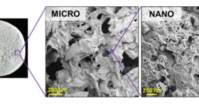 A representative example of a small sheet of Tissue PaperTM derived from ovarian tissue, highlighting its unique micro- and nano-porosity and texture. Image via Dimension Inx.