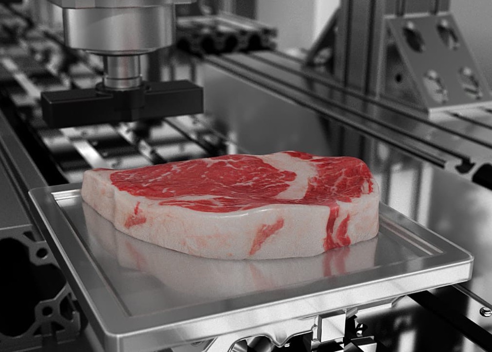 A MeaTech 3D bioprinted steak.
