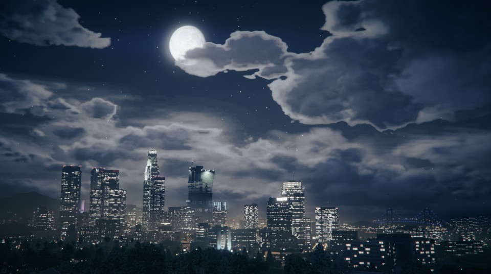 Los Santos by night. Image via Rockstar Games.