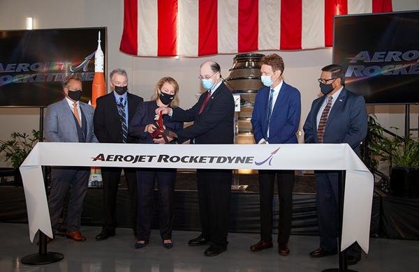California Congressman Brad Sherman opening Aerojet Rocketdyne's expanded facility. 