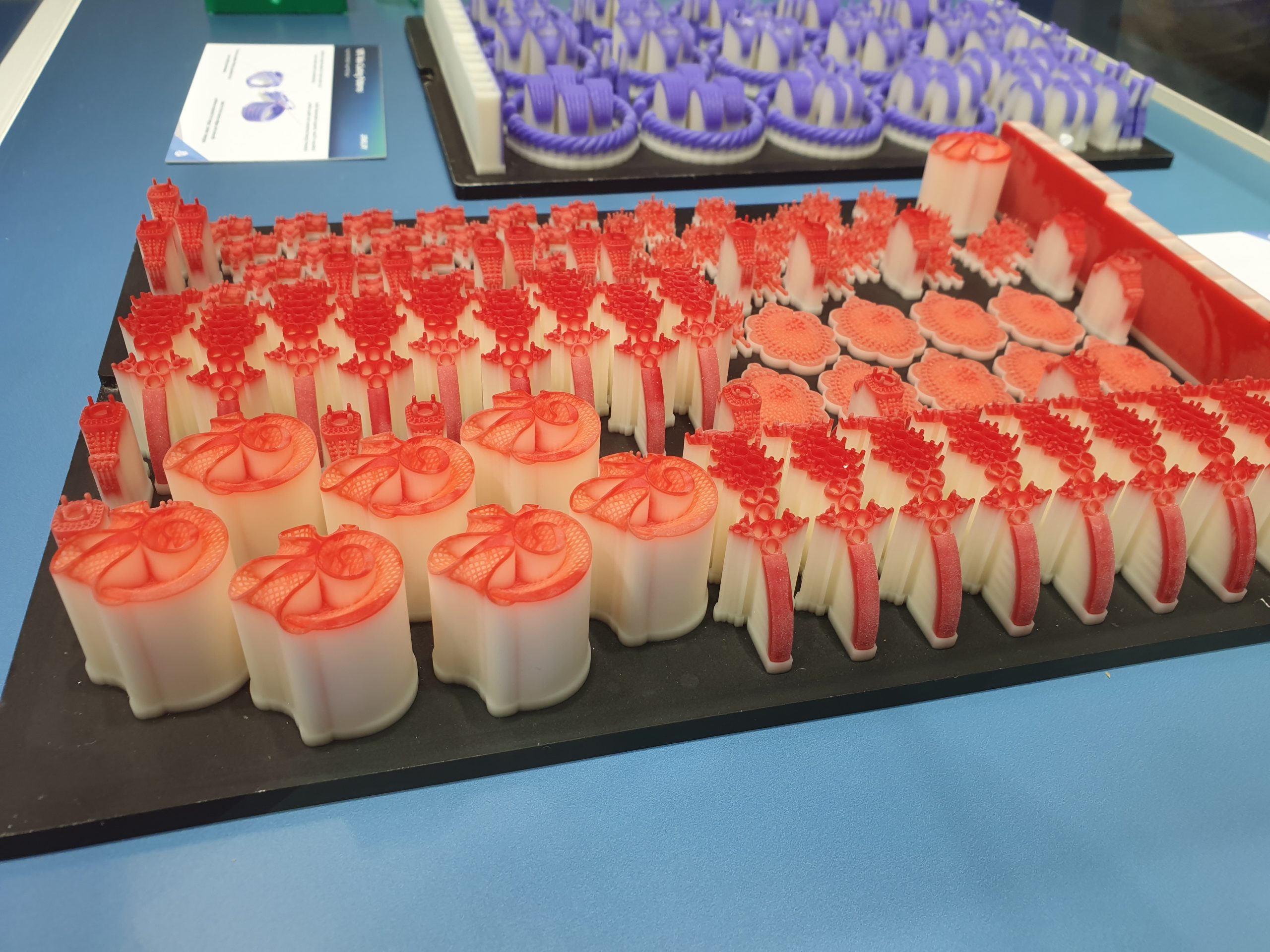 3D Systems' VisiJet Wax Jewel Red on display at TCT 3Sixty. Photo via Hayley Everett/3D Printing Industry.
