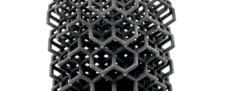 A lattice 3D printed in C-lite. Photo via Tethon 3D.