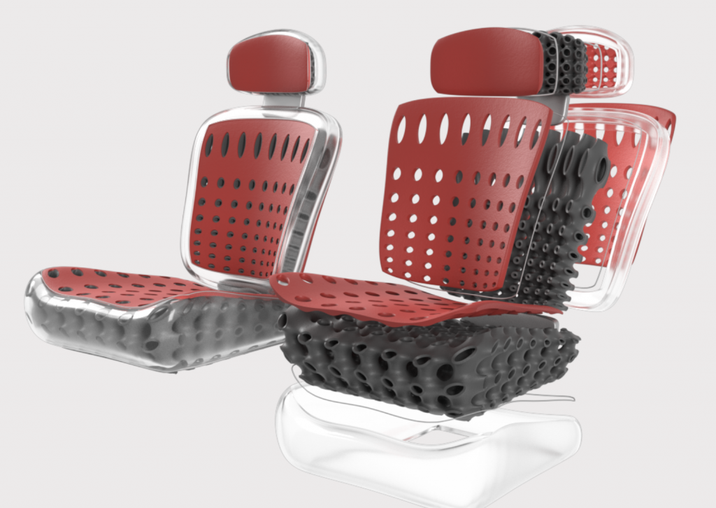 Two lattice chairs designed using General Lattice's software. 
