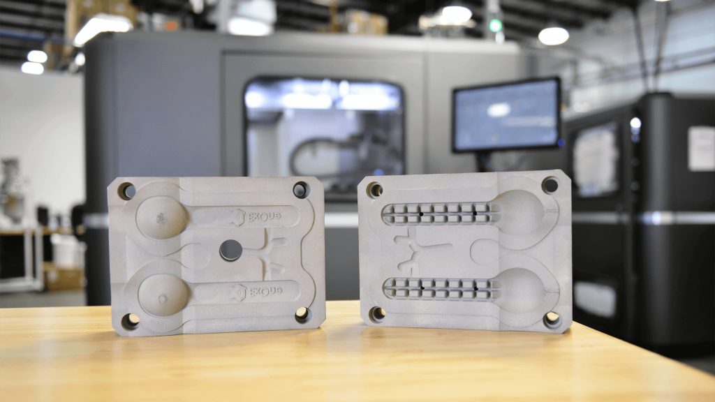 X1 MetalTool used for a 3D printed plastic injection molding application. Photo via ExOne.