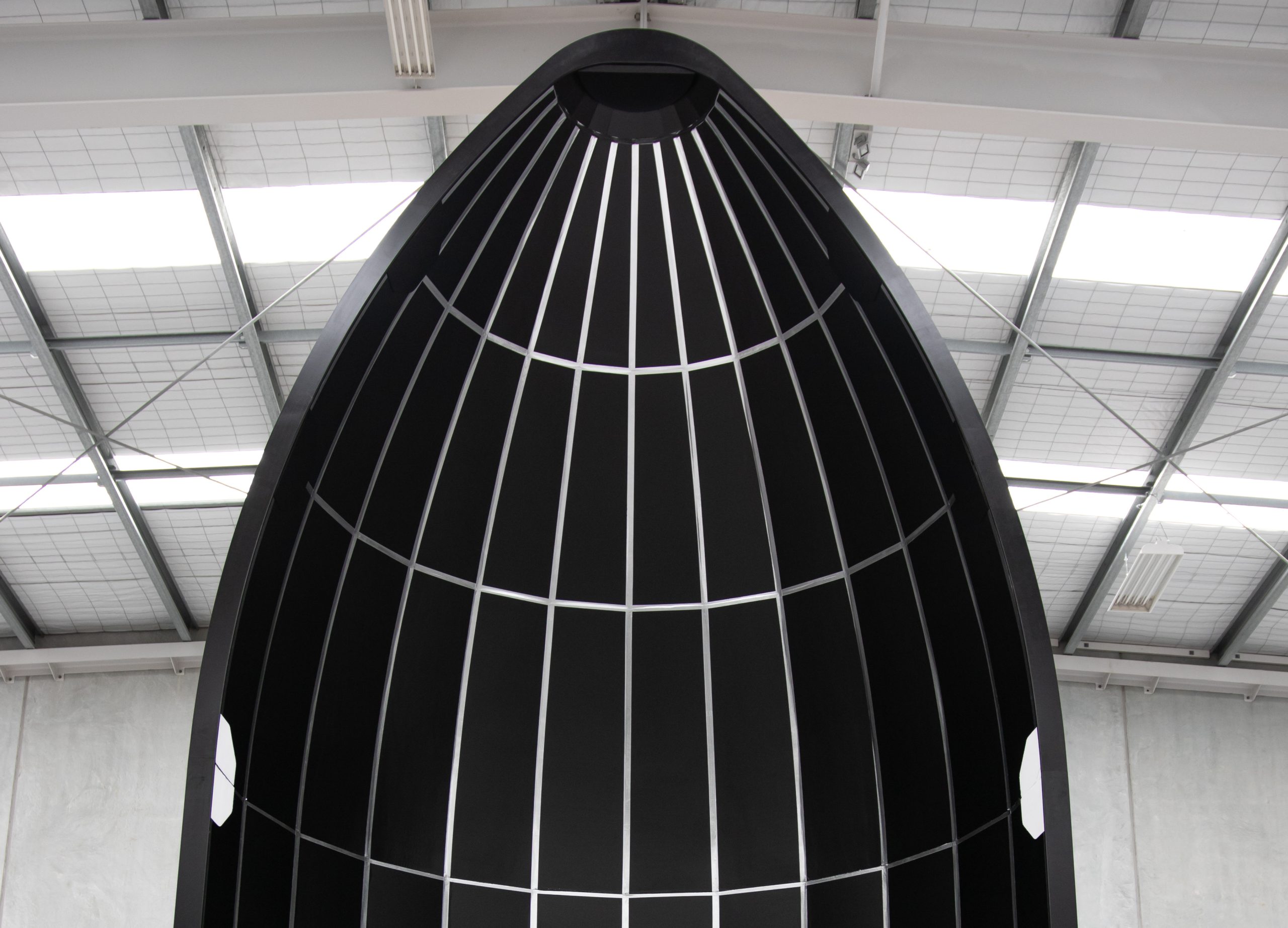 A prototype nose piece for Rocket Lab's upcoming Neutron rocket.