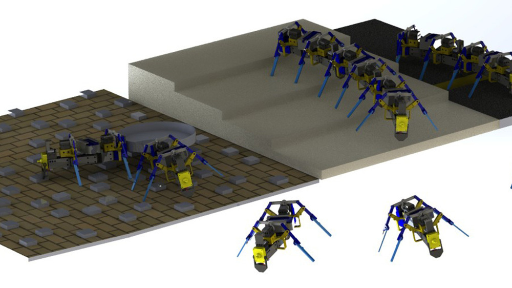 The 3D printed four-legged swarm robots. Image via University of Notre Dame.