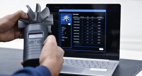 Scanner detecting SmartPart and retrieving manufacturing data from SmartParts cloud software