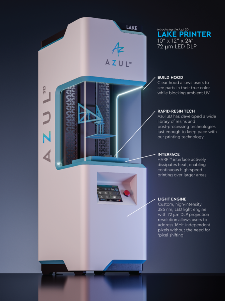 The Azul 3D LAKE 3D Printer. Photo via Azul 3D.