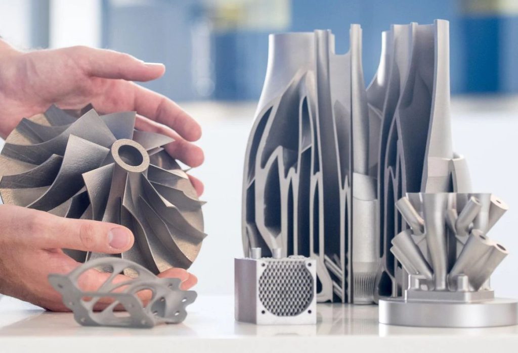 A selection of TRUMPF TruPrint 5000-3D printed parts.