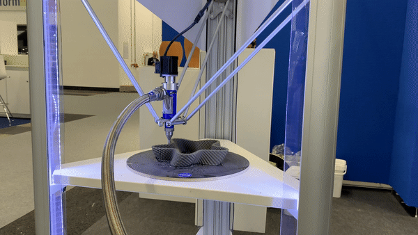 A gif of WASP's new Industrial Clay 40100 3D printer in-action. 