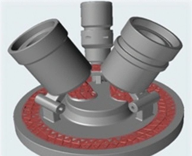 A 3D model of the DMRL team's topologically-optimized fuel injector.