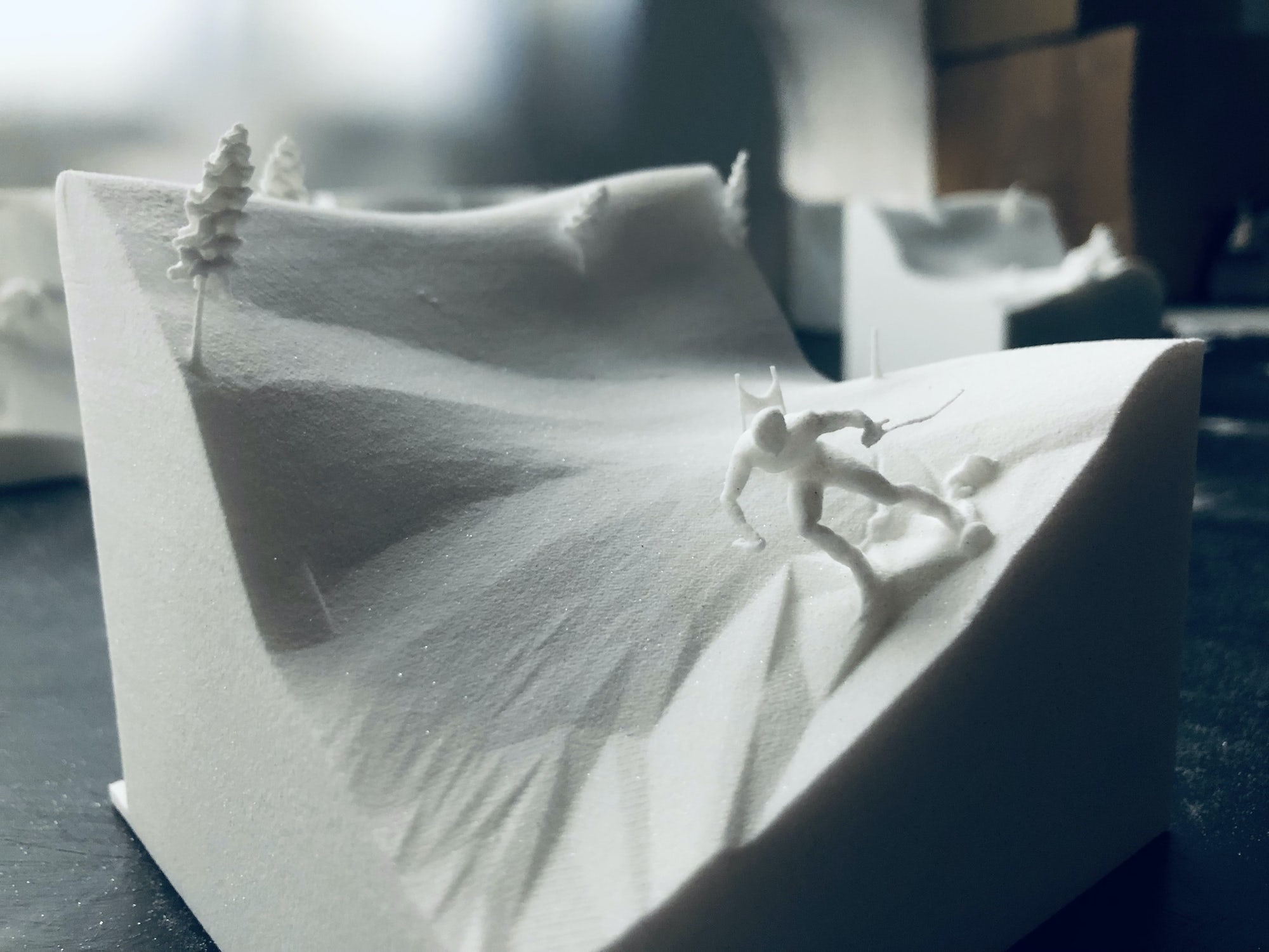 A 3D printed scene used in the stop-motion animation. Photo via BBC.