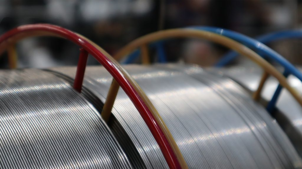 Close-up of a Meltio Materials wire spool. Photo via Meltio.