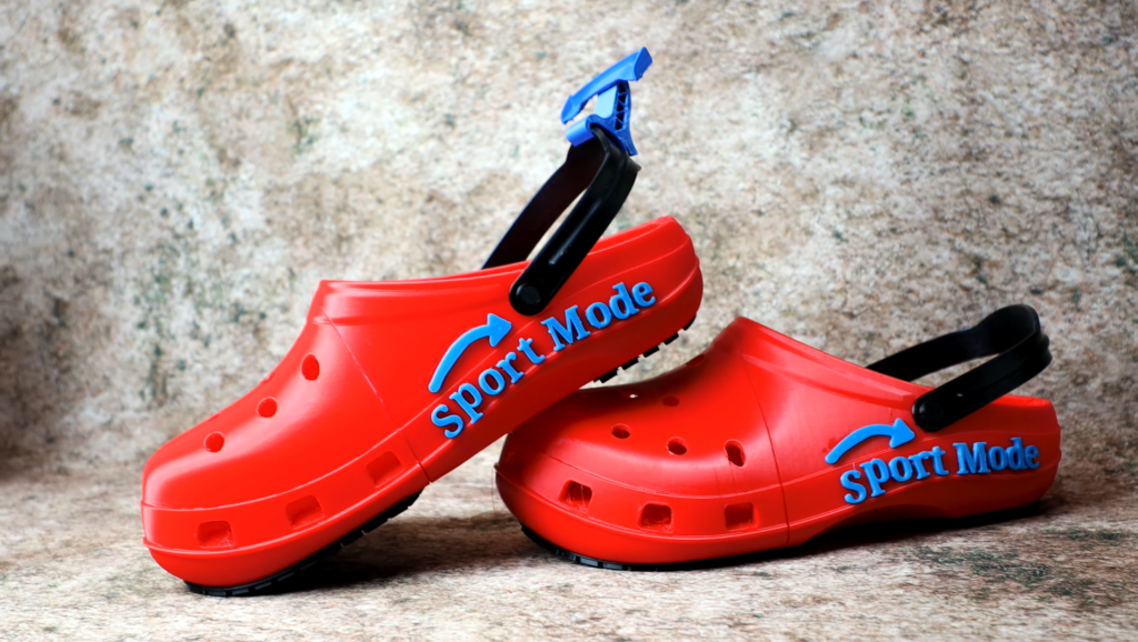 red supreme crocs