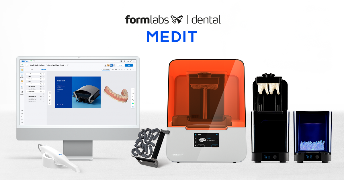 Formlabs and Medit have partnered to make chairside 3D printing more accessible to dental practices. Image via Formlabs.