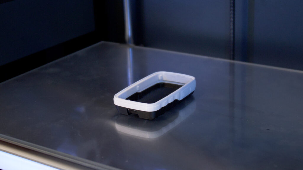 A 3D printed GPS casing prototype made of PLA. Photo via BCN3D.