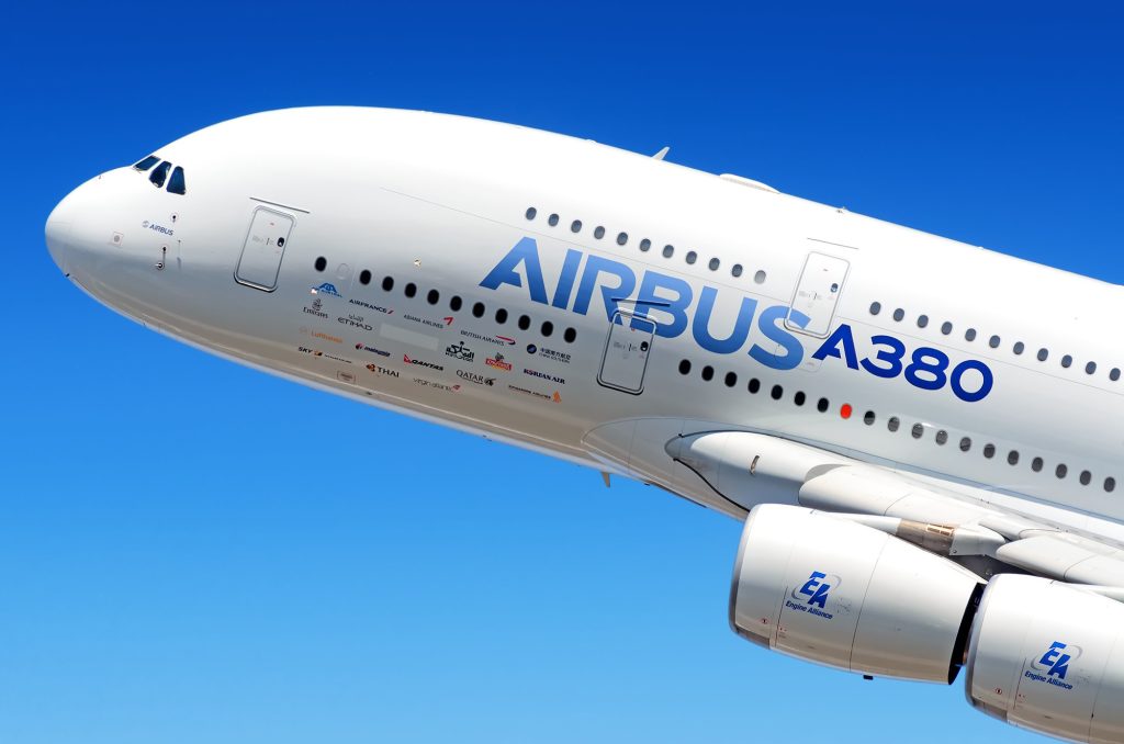 An Airbus A380. Photo via Airbus.
