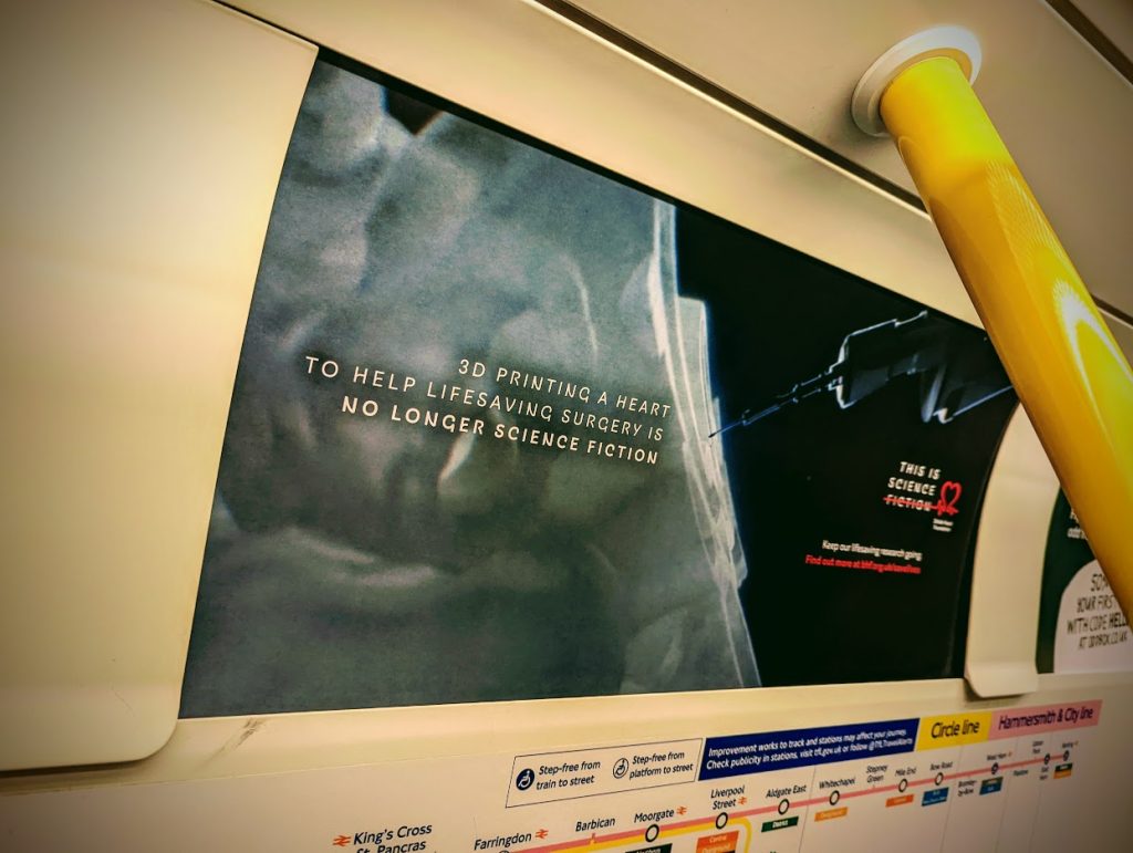 British Heart Foundation advert on London Underground. Photo by Michael Petch.