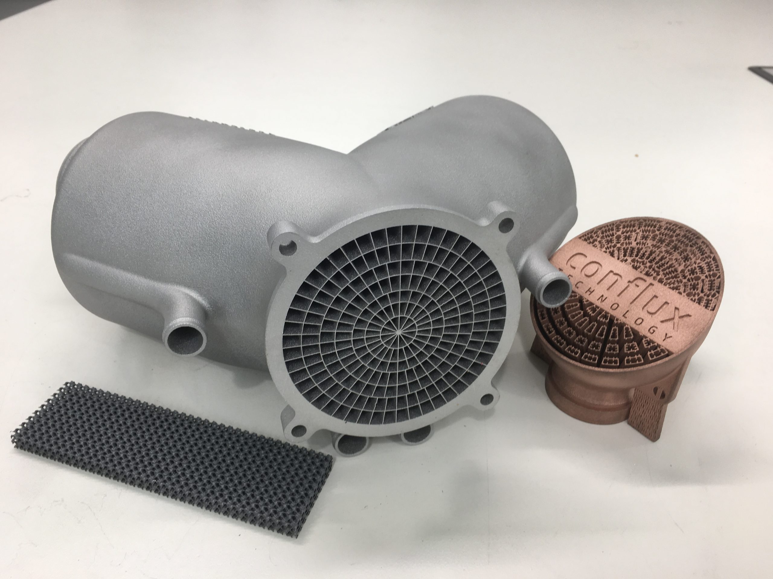 Conflux technology's 3D printed heat exchanger. Photo via Conflux Technology.