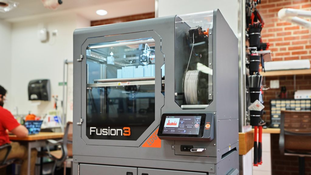 Polymer part production with the EDGE. Photo via Fusion3.