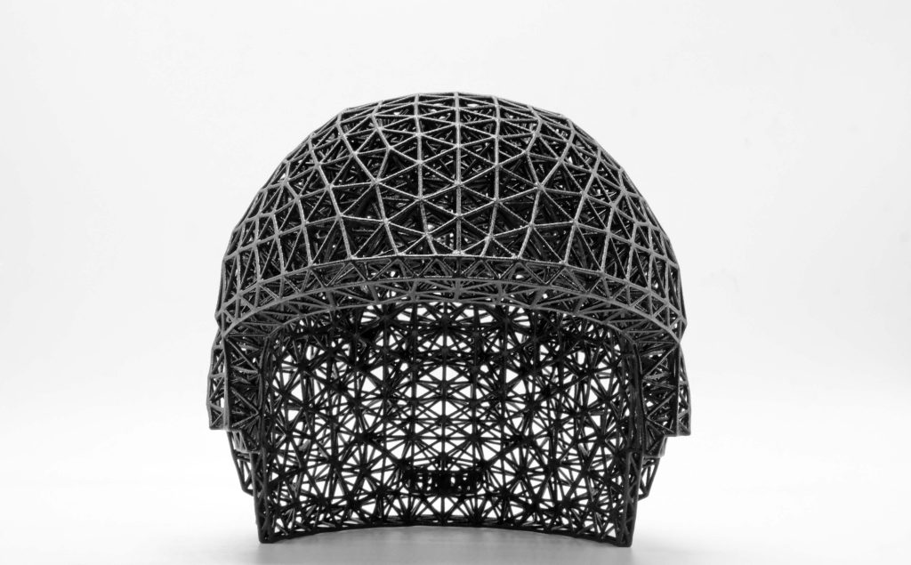 Farsoon's 3D printed TPU bobsled helmet for the 2022 Winter Olympics. 