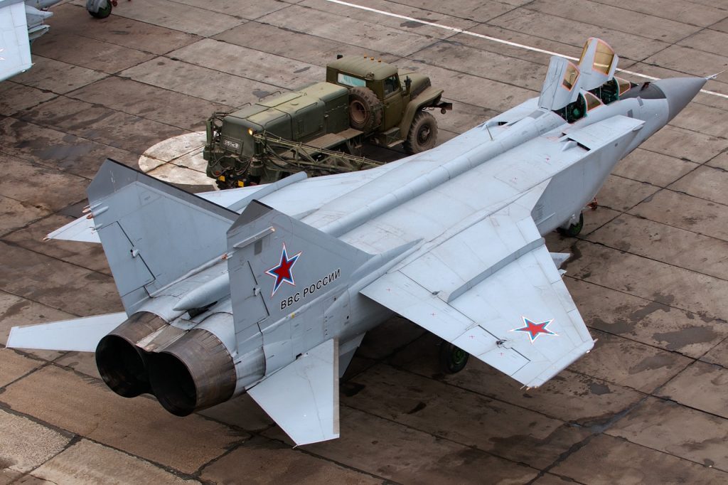 Un avion de chasse Mikoyan-Gurevich MiG-31 de l'armée de l'air russe.