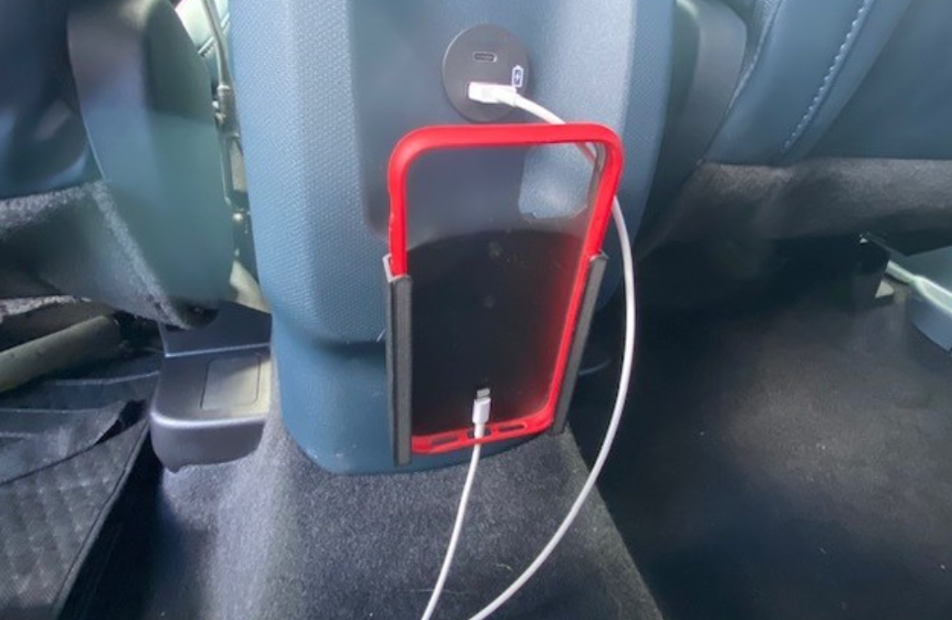 An open-source 3D printed FITS-compatible phone holder designed by thepete2112. Photo via Thingiverse. 