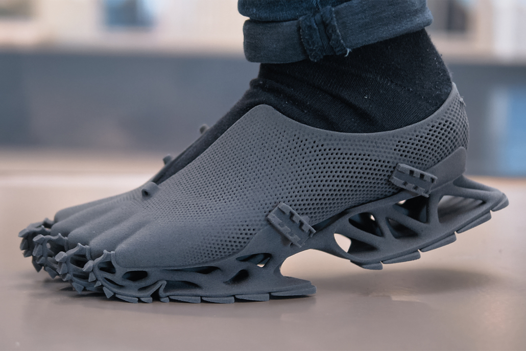 Stephan Henrich's 3D printed Cryptide shoe. Photo via Sintratec.