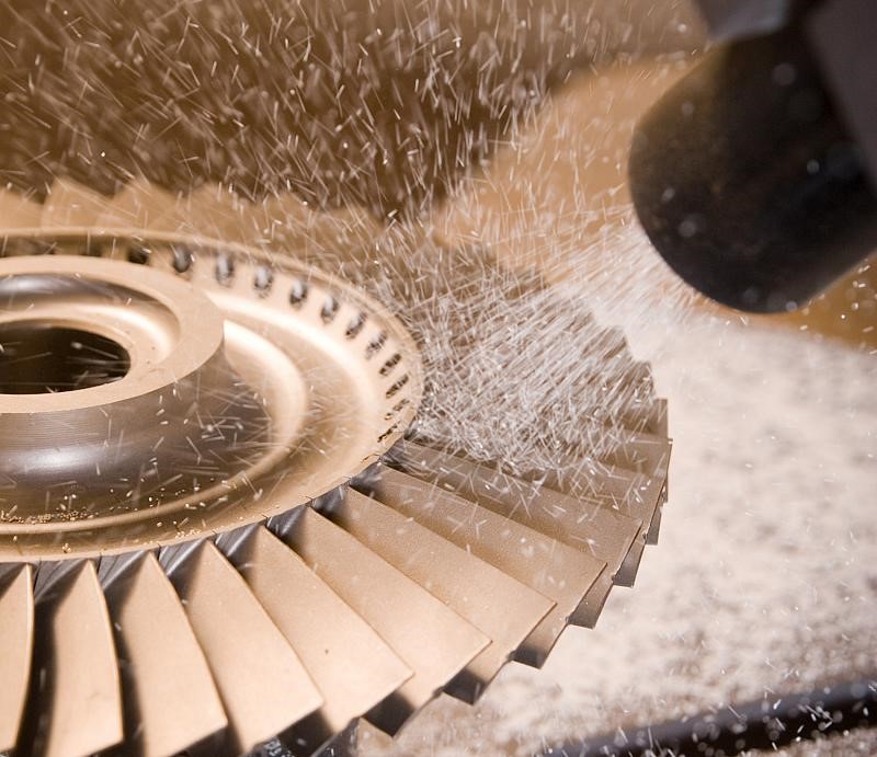 A metal assembly undergoing shot peening. Photo via Trulife Engineered Solutions.