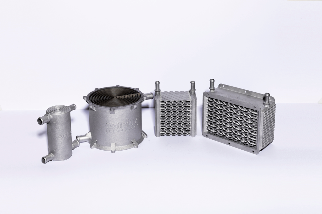 3D printed heat exchangers. Photo via Conflux.