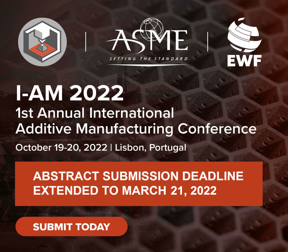 The 1st Annual International Additive Manufacturing Conference will take place 19-20th October 2022. Image via EWF.