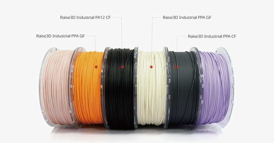 Raise3D's industrial filament range. Image via Raise3D.