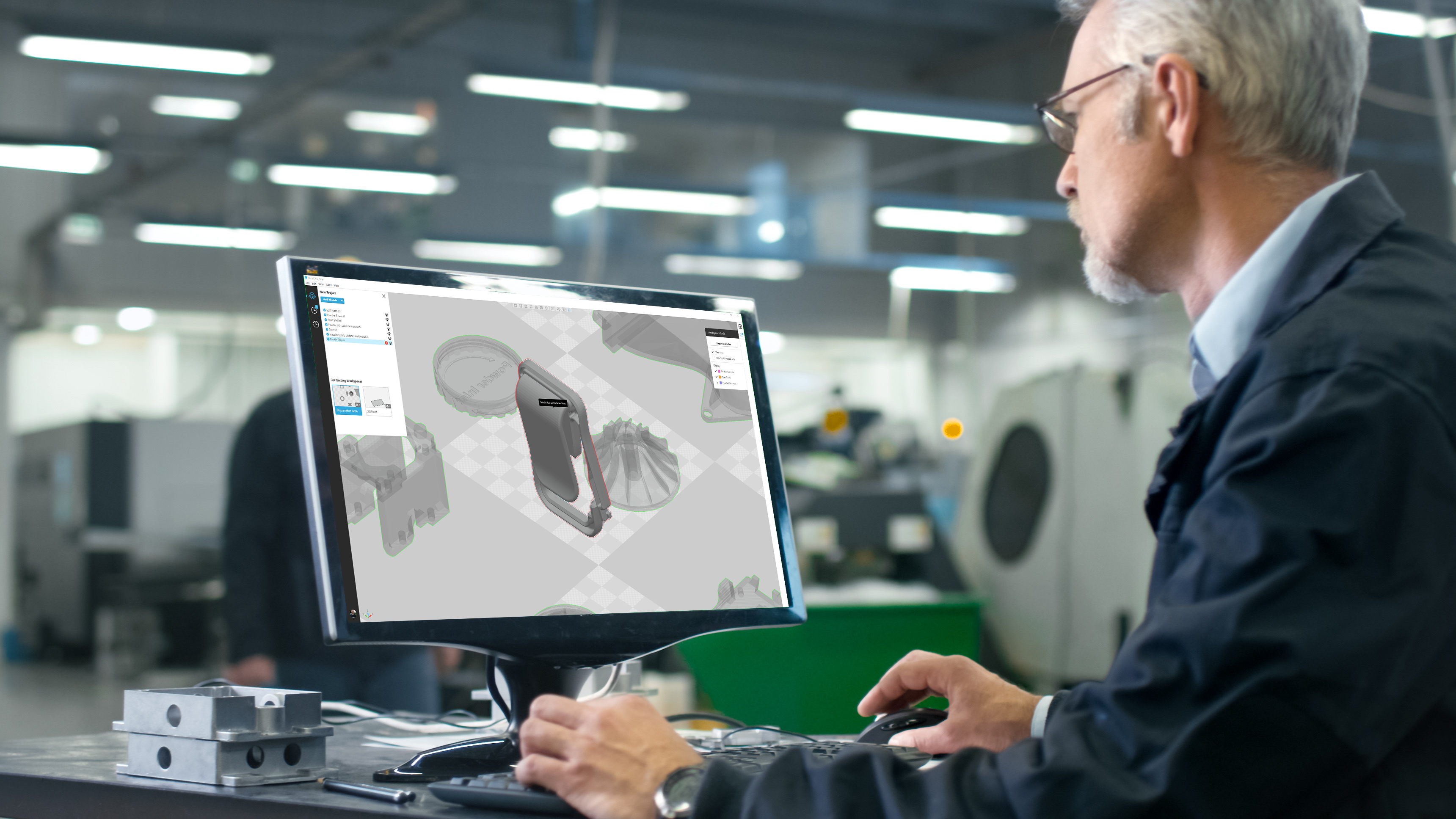 Oqton provides users with a cloud-based software platform purposely built for additive manufacturing. Photo via Stratasys.