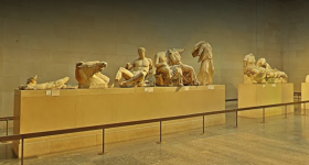 The Parthenon sculptures in the British Museum's virtual gallery. Image via Google Arts & Culture.