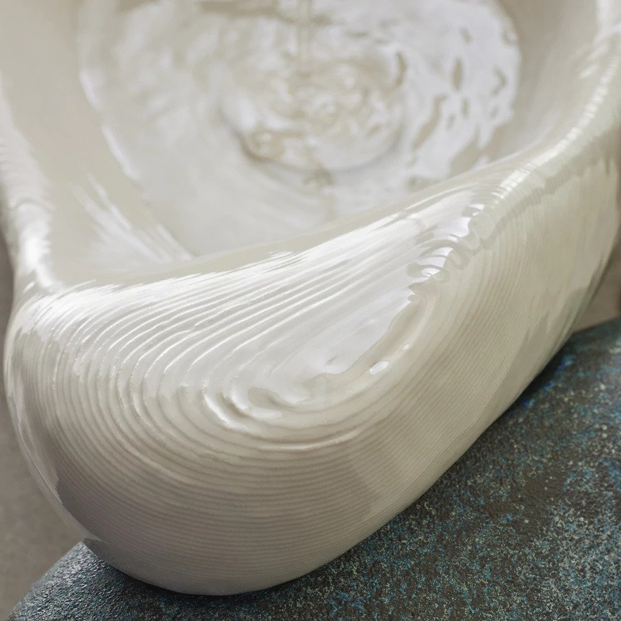 The Rock.01 sink is made  from 3D printed vitreous china. Photo via Kohler.