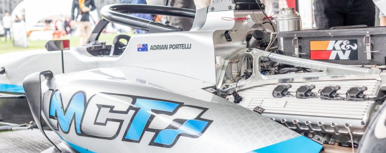 A SPEE3D aluminum support arm fitted to an S5000 race car. Photo via SPEE3D.