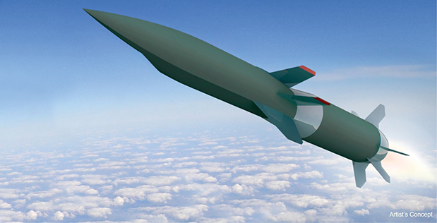 Une image conceptuelle de la fusée HAWC testée en vol.  Image via DARPA.
