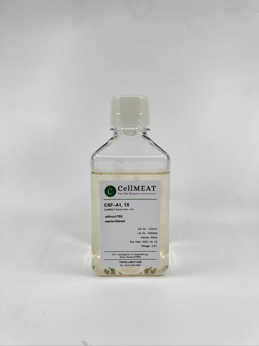 CellMEAT's fetal bovine serum (FBS) free cell-culture medium. Photo via CellMEAT.