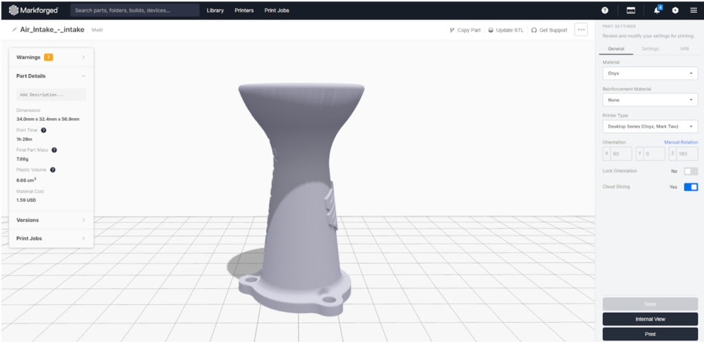 Eiger UI. Image by 3D Printing Industry.