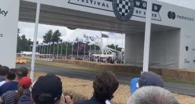The start/finish line at the Goodwood Festival of Speed. Photo by Paul Hanaphy.
