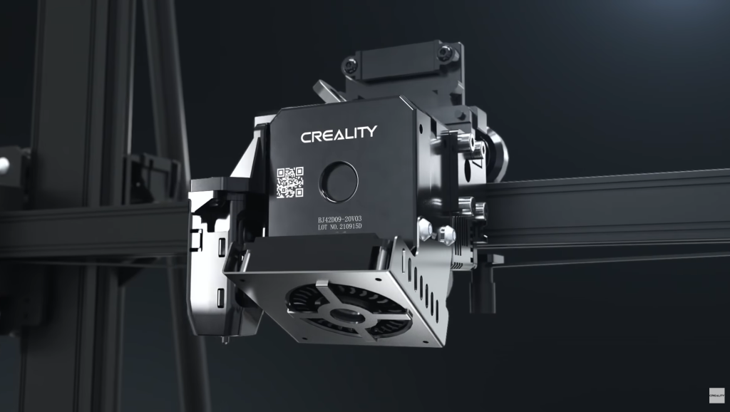The magnetic print surface and Sprite extruder. Images via Creality.