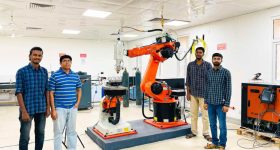 The IIT Jodhpur researchers with their self-developed DED metal 3D printer. Photo via IIT Jodhpur.