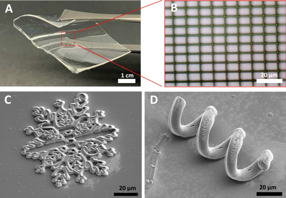 The researchers initial 3D printed microstructures. Image via the University of Houston. 