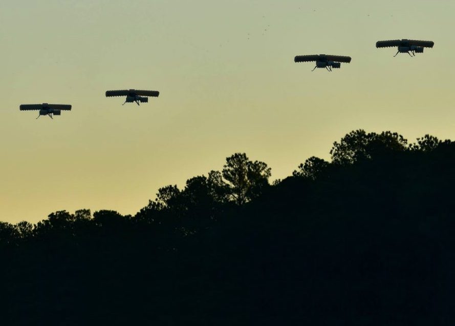 A swarm of drones. Photo via the Modern War Institute.