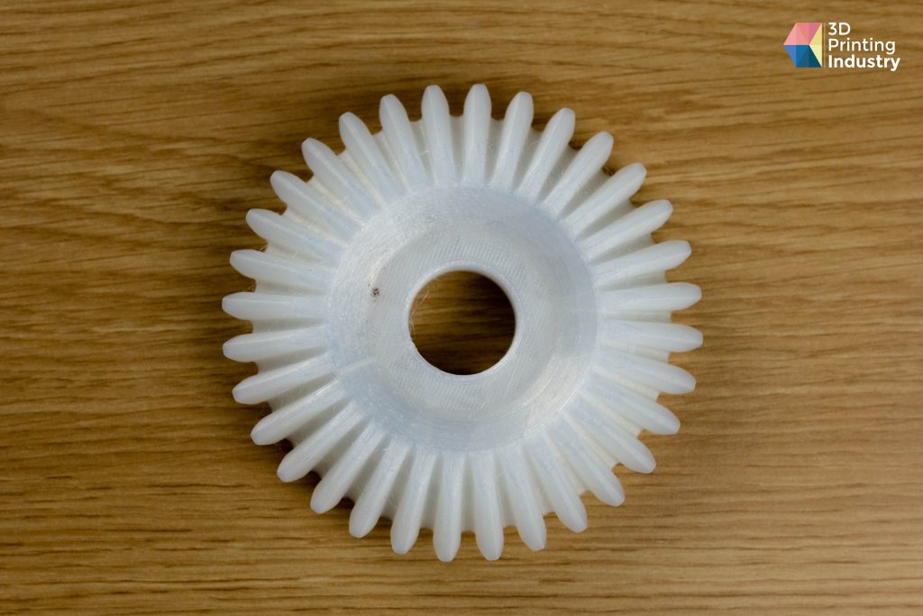 Nylon parametric bevel gear. Photos by 3D Printing Industry.