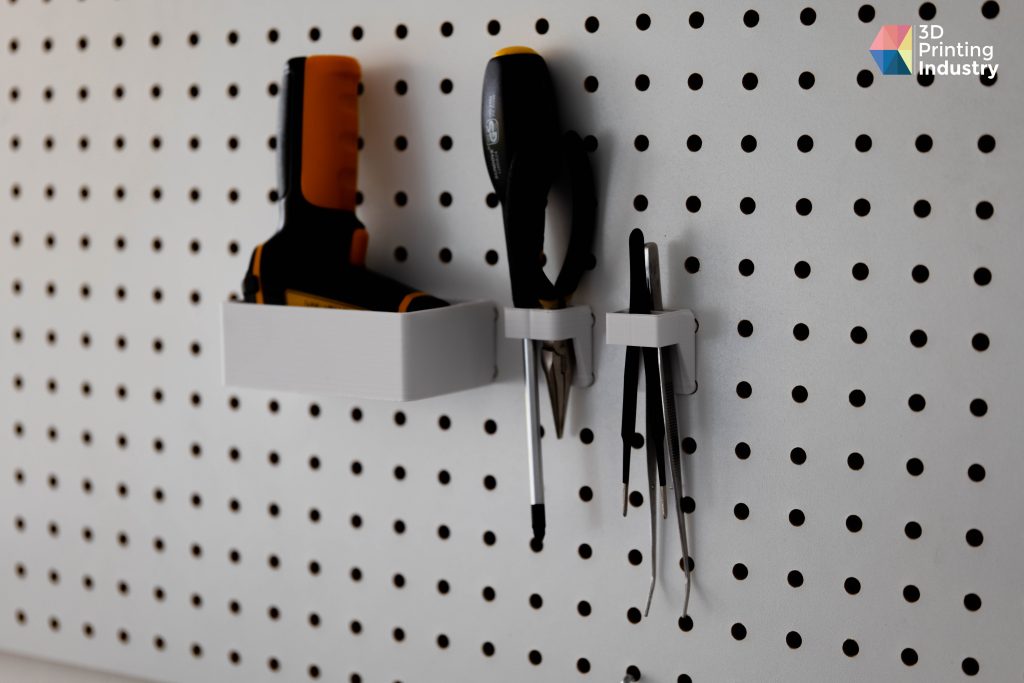 3D-printed ABS Pegboard boxes. Photos by 3D Printing Industry.