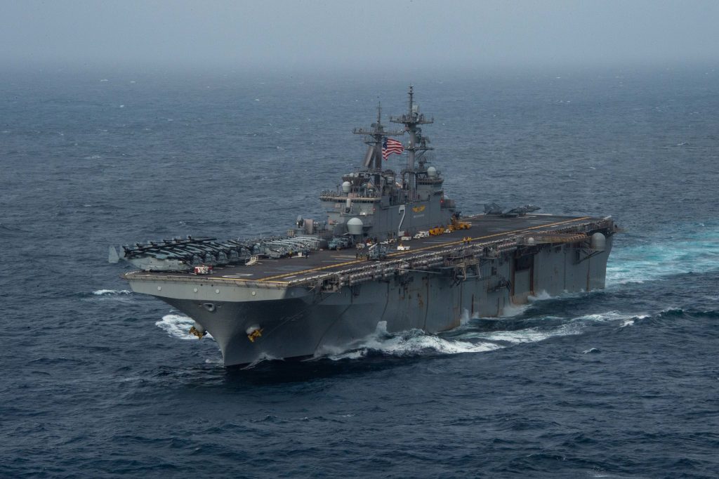 The USS Essex in the Arabian Sea. Photo via Brett McMinoway, US Navy,