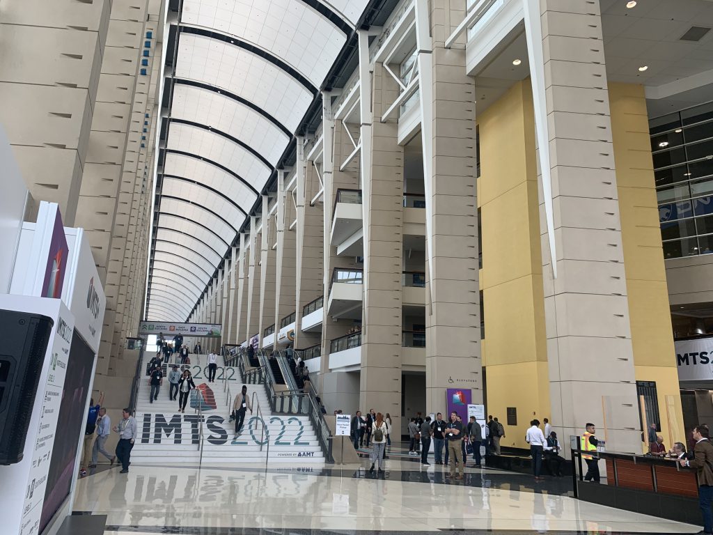 The staircase in the entrance to McCormick Place, home of IMTS 2022. Photo by Paul Hanaphy. 